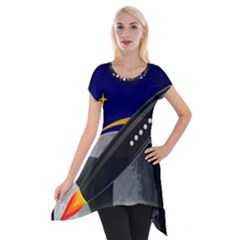 Science-fiction-sci-fi-sci-fi-logo Short Sleeve Side Drop Tunic by Sudhe