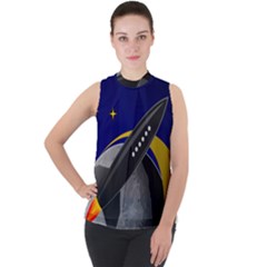 Science-fiction-sci-fi-sci-fi-logo Mock Neck Chiffon Sleeveless Top by Sudhe