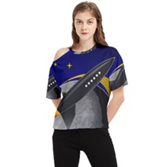 Science-fiction-sci-fi-sci-fi-logo One Shoulder Cut Out Tee