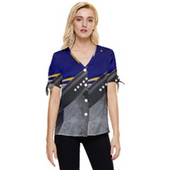 Science-fiction-sci-fi-sci-fi-logo Bow Sleeve Button Up Top