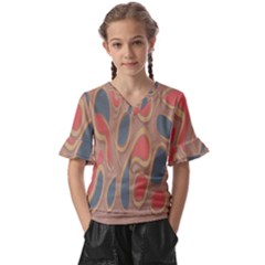 Background-abstract-non-seamless Kids  V-neck Horn Sleeve Blouse