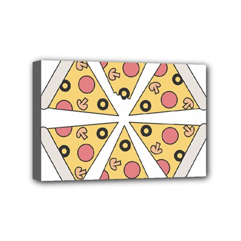 Pizza-slice-food-italian Mini Canvas 6  X 4  (stretched) by Sudhe