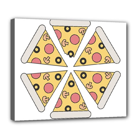 Pizza-slice-food-italian Deluxe Canvas 24  X 20  (stretched) by Sudhe