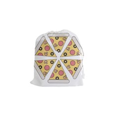 Pizza-slice-food-italian Drawstring Pouch (small) by Sudhe