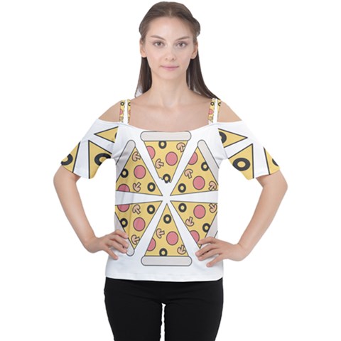 Pizza-slice-food-italian Cutout Shoulder Tee by Sudhe