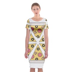 Pizza-slice-food-italian Classic Short Sleeve Midi Dress by Sudhe