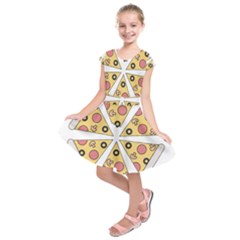 Pizza-slice-food-italian Kids  Short Sleeve Dress by Sudhe