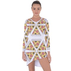 Pizza-slice-food-italian Asymmetric Cut-out Shift Dress by Sudhe