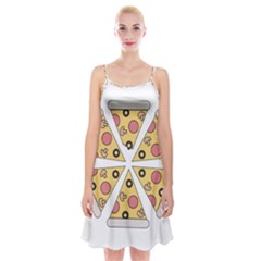 Pizza-slice-food-italian Spaghetti Strap Velvet Dress by Sudhe