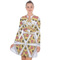 Pizza-slice-food-italian Long Sleeve Panel Dress by Sudhe