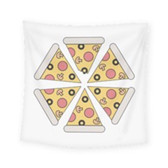 Pizza-slice-food-italian Square Tapestry (small) by Sudhe