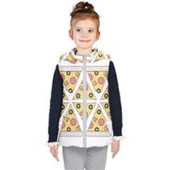 Pizza-slice-food-italian Kids  Hooded Puffer Vest by Sudhe