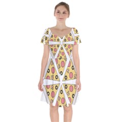 Pizza-slice-food-italian Short Sleeve Bardot Dress by Sudhe