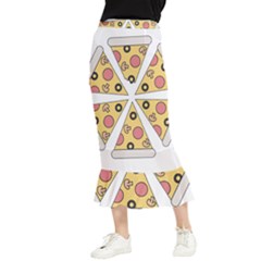 Pizza-slice-food-italian Maxi Fishtail Chiffon Skirt by Sudhe