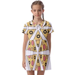 Pizza-slice-food-italian Kids  Asymmetric Collar Dress