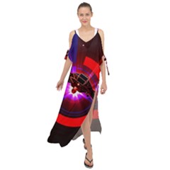 Science-fiction-cover-adventure Maxi Chiffon Cover Up Dress by Sudhe