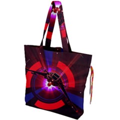 Science-fiction-cover-adventure Drawstring Tote Bag by Sudhe