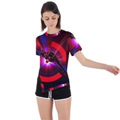 Science-fiction-cover-adventure Asymmetrical Short Sleeve Sports Tee by Sudhe