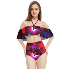 Science-fiction-cover-adventure Halter Flowy Bikini Set 