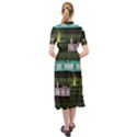 Narrow-boats-scene-pattern Keyhole Neckline Chiffon Dress View2