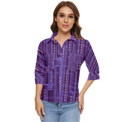 Background-non-seamless-pattern Women s Quarter Sleeve Pocket Shirt