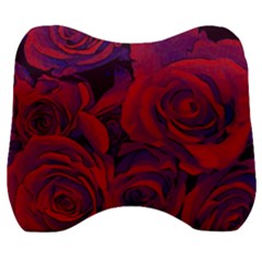 Roses-red-purple-flowers-pretty Velour Head Support Cushion by Sudhe