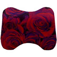 Roses-red-purple-flowers-pretty Head Support Cushion by Sudhe