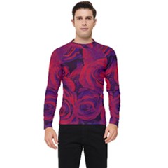 Roses-red-purple-flowers-pretty Men s Long Sleeve Rash Guard