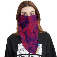 Roses-red-purple-flowers-pretty Face Covering Bandana (triangle) by Sudhe