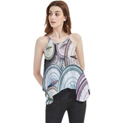 Compass-direction-north-south-east Flowy Camisole Tank Top by Sudhe