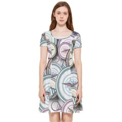 Compass-direction-north-south-east Inside Out Cap Sleeve Dress by Sudhe