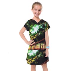 Science-fiction-forward-futuristic Kids  Drop Waist Dress by Sudhe