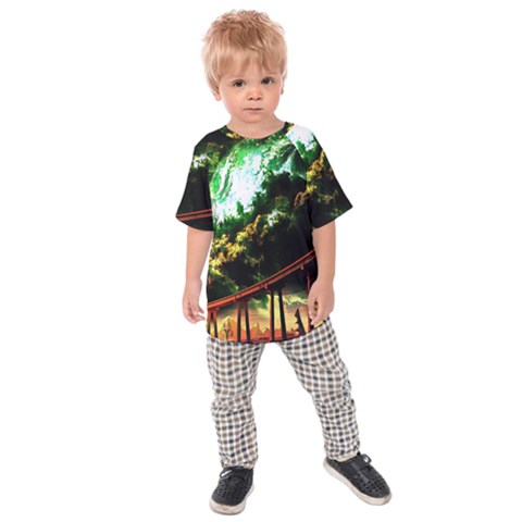 Science-fiction-forward-futuristic Kids  Raglan Tee by Sudhe