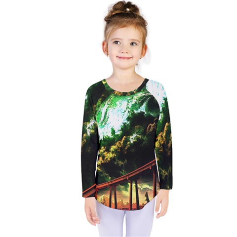 Science-fiction-forward-futuristic Kids  Long Sleeve Tee by Sudhe