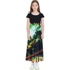 Science-fiction-forward-futuristic Kids  Flared Maxi Skirt