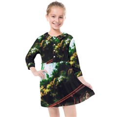 Science-fiction-forward-futuristic Kids  Quarter Sleeve Shirt Dress by Sudhe