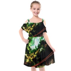 Science-fiction-forward-futuristic Kids  Cut Out Shoulders Chiffon Dress by Sudhe