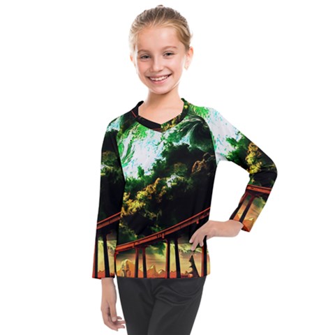 Science-fiction-forward-futuristic Kids  Long Mesh Tee by Sudhe