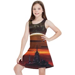 Science-fiction-digital-illustration Kids  Lightweight Sleeveless Dress