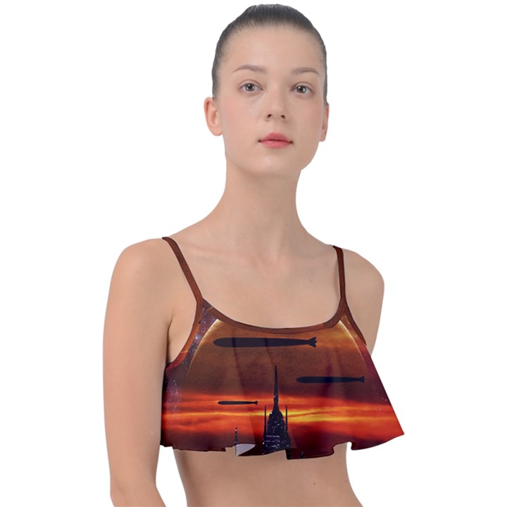 Science-fiction-digital-illustration Frill Bikini Top