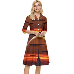 Science-fiction-digital-illustration Classy Knee Length Dress