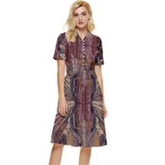 Abstract-design-backdrop-pattern Button Top Knee Length Dress