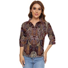 Abstract-design-backdrop-pattern Women s Quarter Sleeve Pocket Shirt