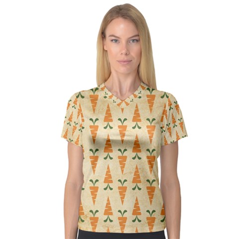 Pattern-carrot-pattern-carrot-print V-neck Sport Mesh Tee by Sudhe