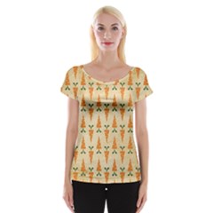 Pattern-carrot-pattern-carrot-print Cap Sleeve Top by Sudhe