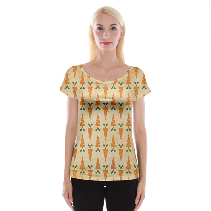 Pattern-carrot-pattern-carrot-print Cap Sleeve Top