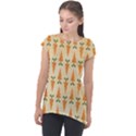 Pattern-carrot-pattern-carrot-print Cap Sleeve High Low Top View1