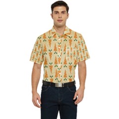 Pattern-carrot-pattern-carrot-print Men s Short Sleeve Pocket Shirt  by Sudhe