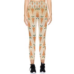 Pattern-carrot-pattern-carrot-print Pocket Leggings  by Sudhe