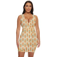 Pattern-carrot-pattern-carrot-print Draped Bodycon Dress